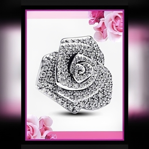 Pandora Rose In Bloom Oversized Charm -New w/Pandora Pouch - Picture 7 of 8